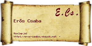 Erős Csaba névjegykártya