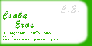 csaba eros business card